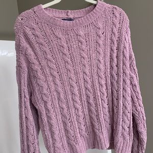 American Eagle fuzzy purple sweater